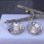 pearl earrings - blossoms - Argentium silver - Image 2