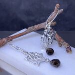 smoky quartz earrings - twigs - Argentium silver - Image 3