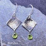 gemstone earrings - hammered diamond - Argentium silver - small - Image 12
