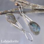 labradorite earrings - V Bail - Argentium silver