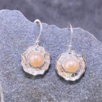 pearl (pink) earrings - blossoms - Argentium silver - Image 4