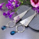 London blue topaz earrings - sail over sun - Argentium silver