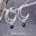 gemstone earrings - crescent moon post - Image 9