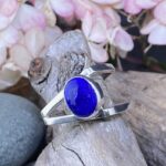 lapis ring - size 6 - Argentium silver book ring - 3.5 carat - Image 3