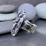 rapids ring - size 8.25 - Argentium silver antique finish - Image 3