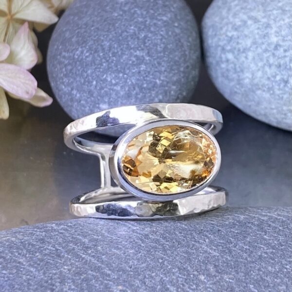 citrine ring - size 11.25 - round double-band - 8 carat - Image 4