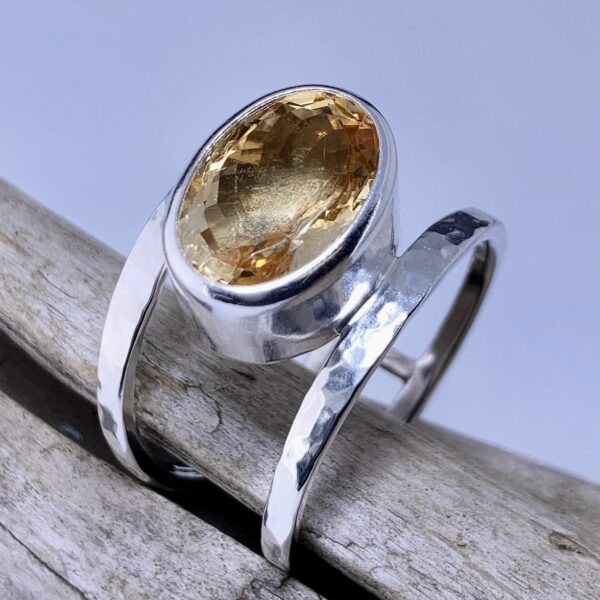 citrine ring - size 11.25 - round double-band - 8 carat - Image 2