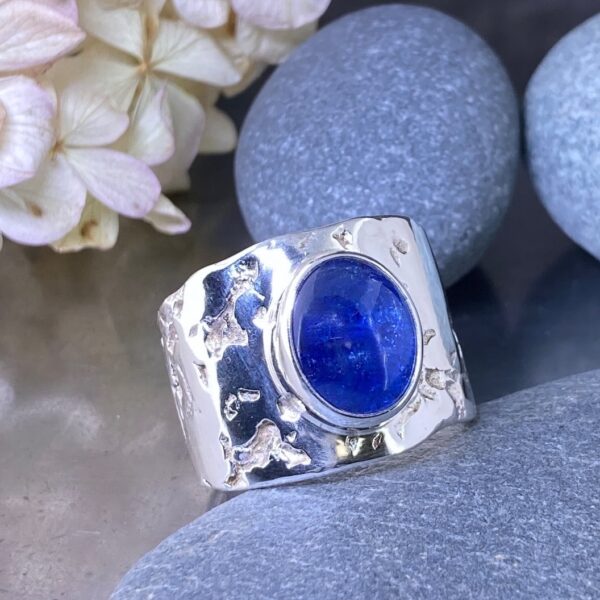 tanzanite ring - size 10.5 - silver river band - 8 carats