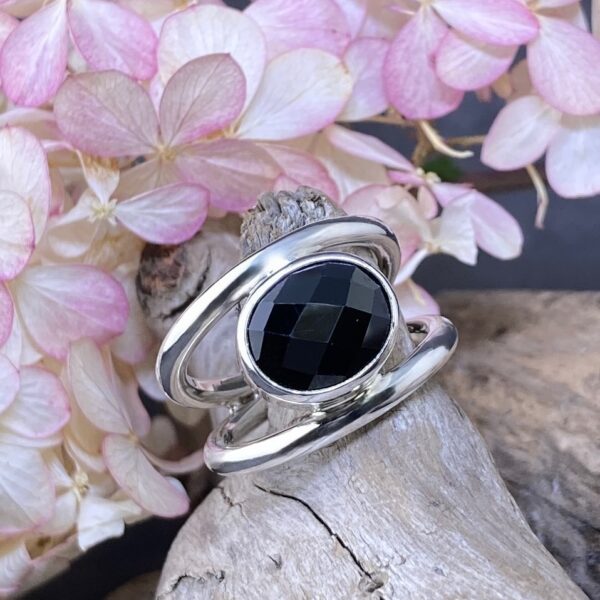 spinel ring - size 8.5 - silver round double-band - 5.5 carat - Image 3