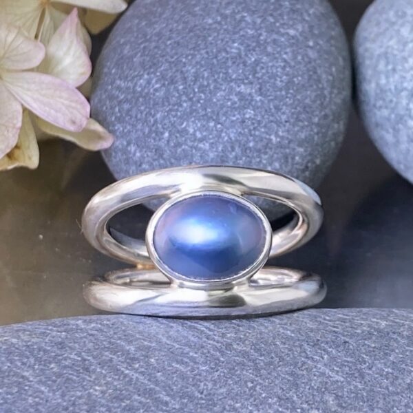 Tahitian pearl ring - size 7.75 - round double-band - 1.5 carat - Image 2