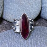 ruby ring - size 6.75 - Argentium waves - 10.23 carat - Image 2
