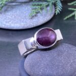 ruby diopside ring – size 9.25 – Argentium silver circle & square