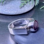 ruby diopside ring – size 9.25 – Argentium silver circle & square - Image 3