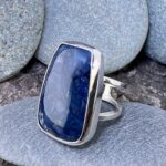 pietersite ring – size 8.5 – Argentium silver double-band - Image 2