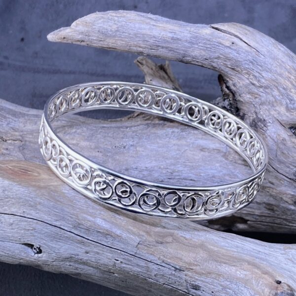 pebbles bangle - small - Argentium silver bracelet