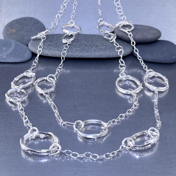 freeform circle necklace - Argentium Silver