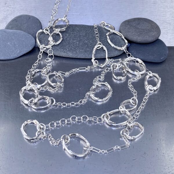 freeform circle necklace - Argentium Silver - Image 2